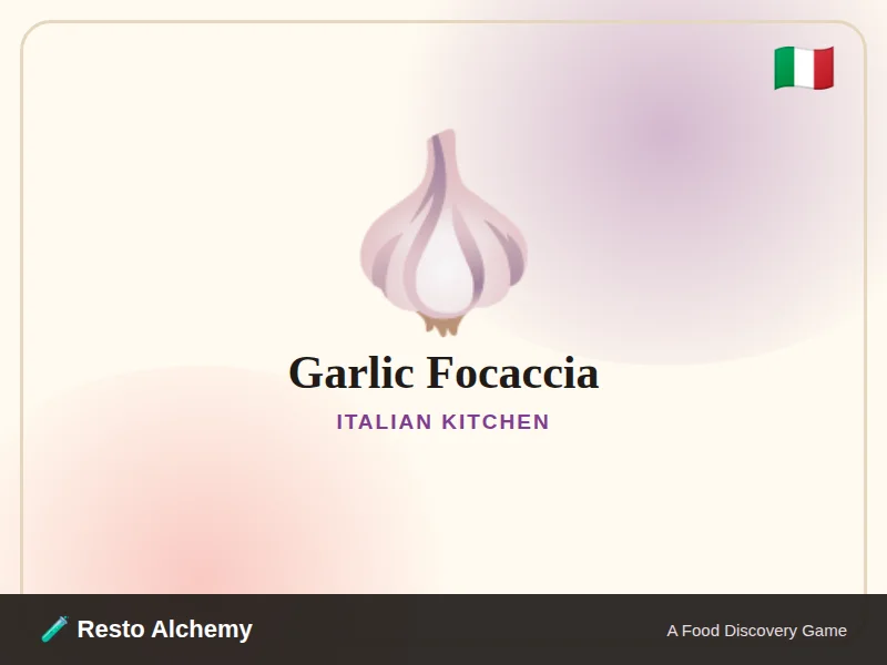 Garlic Focaccia illustration from Resto Alchemy's Italian Kitchen