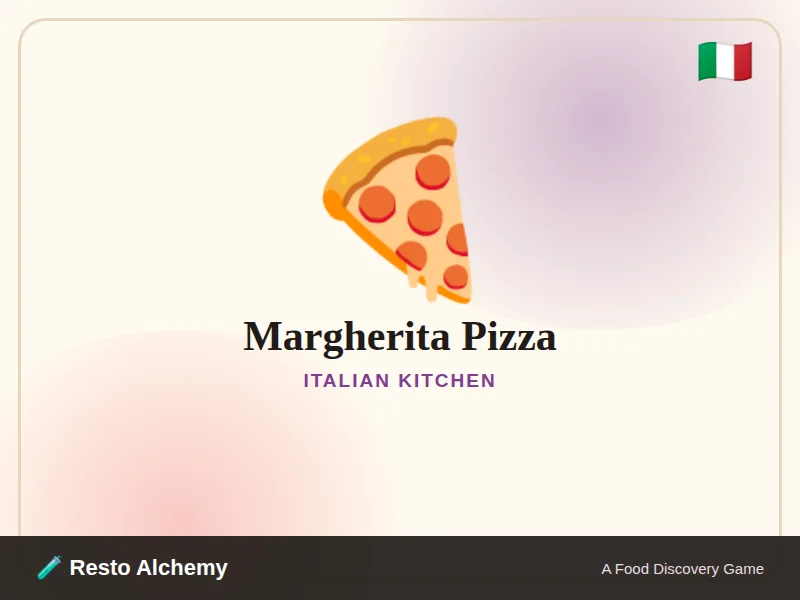 Margherita Pizza illustration from Resto Alchemy's Italian Kitchen