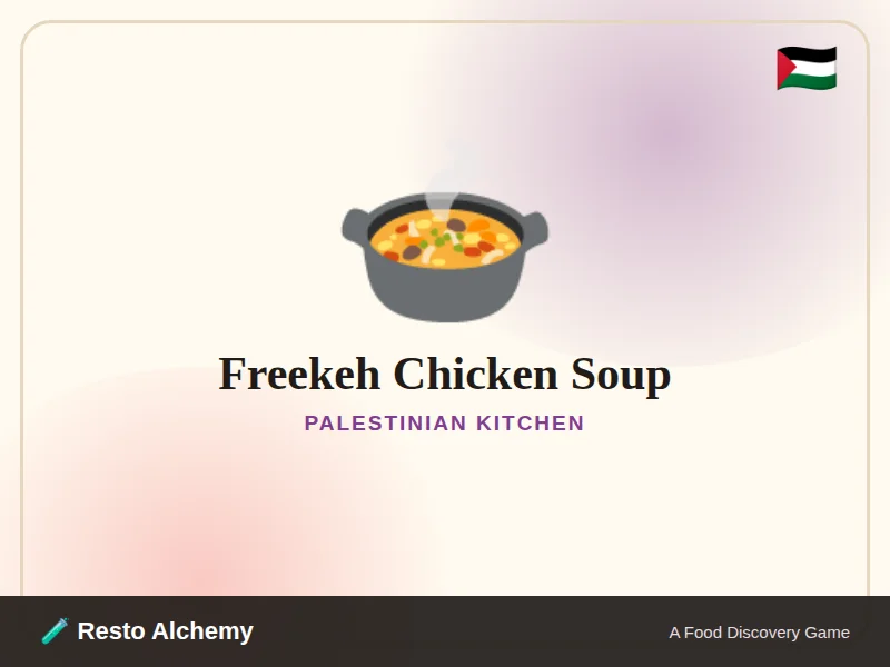 Freekeh Chicken Soup illustration from Resto Alchemy's Palestinian Kitchen