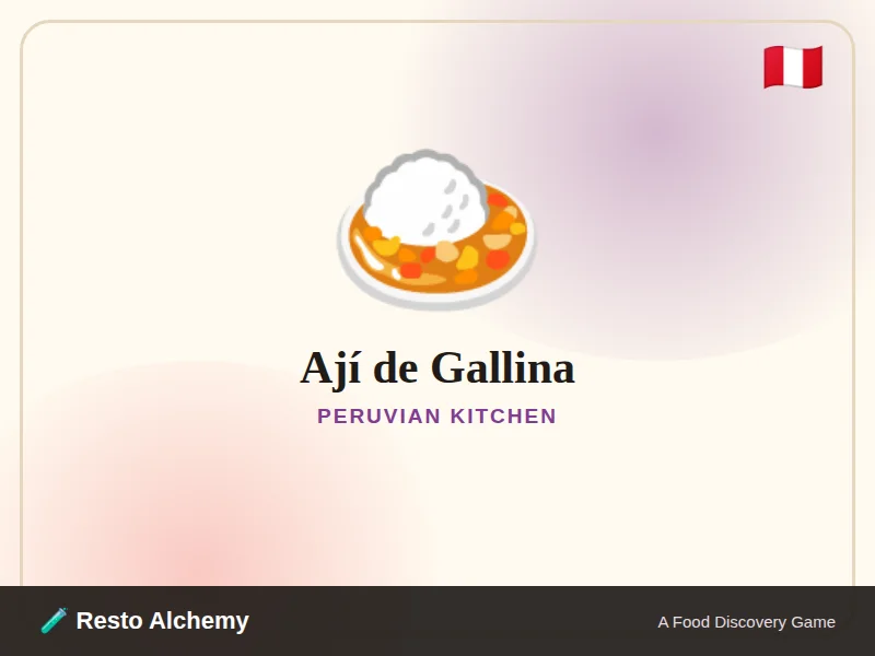 Ají de Gallina illustration from Resto Alchemy's Peruvian Kitchen