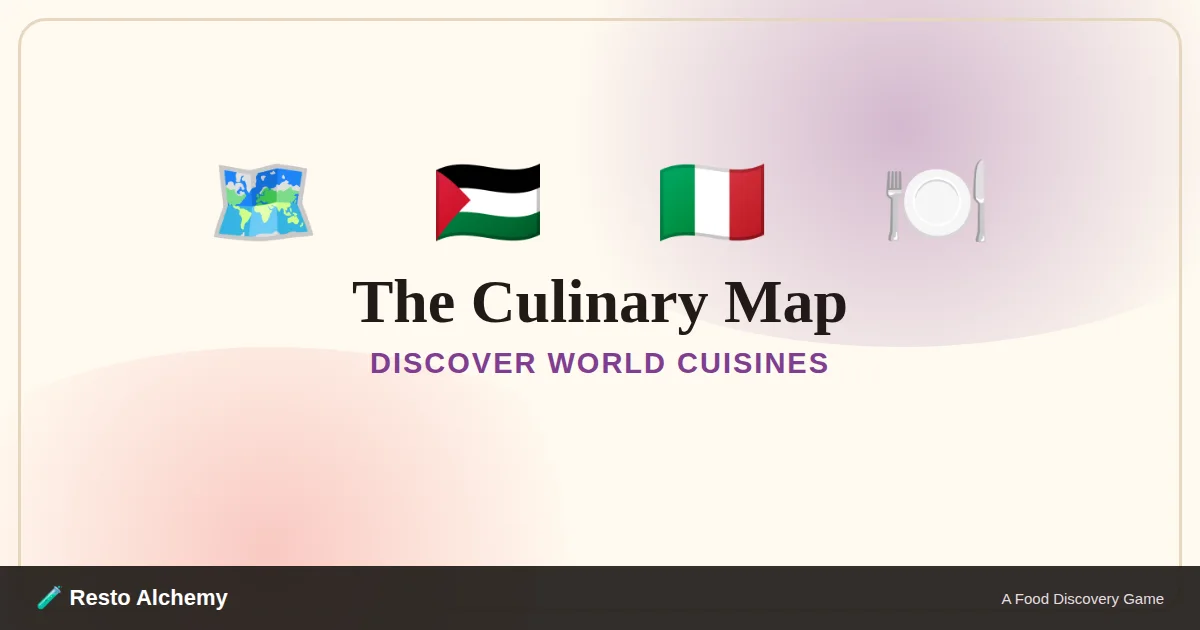 Illustrated Culinary Map from Resto Alchemy, showing the Palestinian and Italian Kitchen destinations