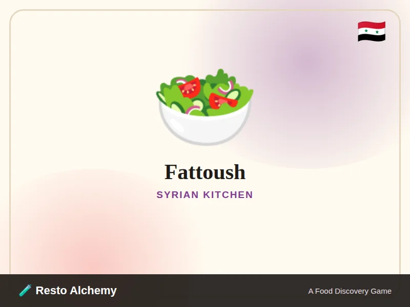 Fattoush illustration from Resto Alchemy's Syrian Kitchen