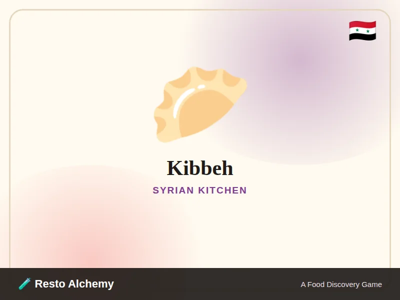 Kibbeh illustration from Resto Alchemy's Syrian Kitchen