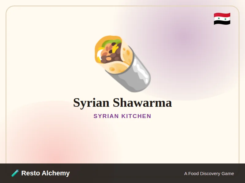 Syrian Shawarma illustration from Resto Alchemy's Syrian Kitchen